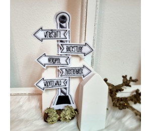 Stickserie ITH - Wichtel Wegweiser Nordpol